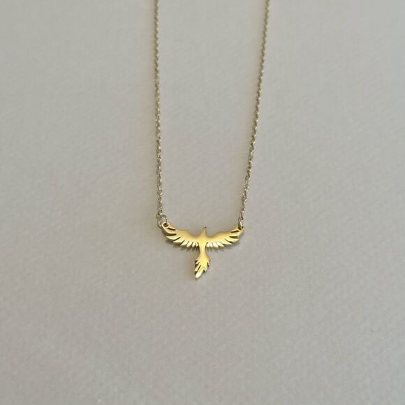 Gold Bird Pendant Necklace M1269 - Picture 2 of 3